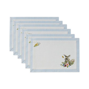 Design Import Easter Bunny Printed Placemats, Set of 6
