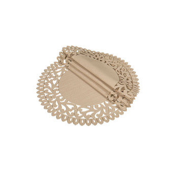 Vine Embroidered Cutwork Round Placemats, 16" Round, Set of 4