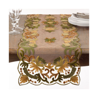 Embroidered Flourishes Table Runner