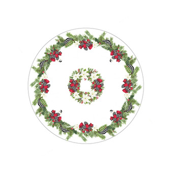 Christmas Trimmings Tablecloth, 70" Round