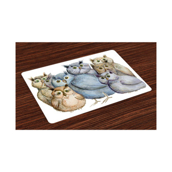 Owl Place Mats, Set of 4