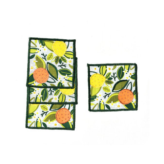 Citrus Print Cocktail Napkins, Set of 4