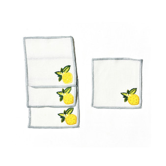 Lemon Citrus Cocktail Napkins, Set of 4