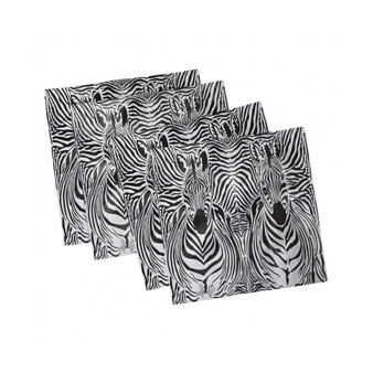 Zebra Print Set of 4 Napkins, 18" x 18"