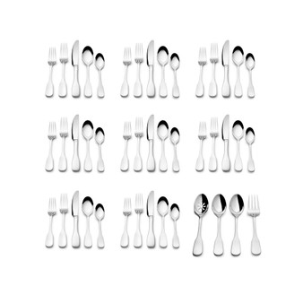 Toulon Satin 18/10 Stainless Steel 44 Piece Flatware Set, Service for 8