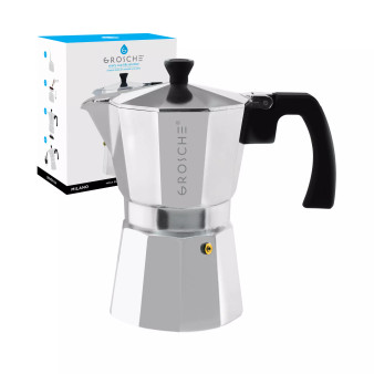 Milano Stovetop Espresso Maker Moka Pot 6 Espresso Cup Size 9.3 oz