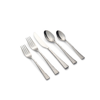 Finnley Textured Mirror 20 Piece 18/10 Stainless Steel Flatware Set, Service for 4