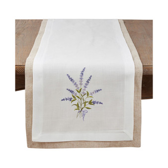 Double Layer Table Runner with Lavender Design