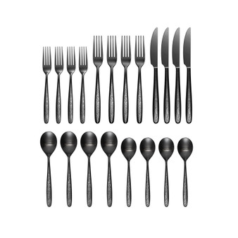 Storm Black 20 Piece Everyday Flatware Set, Service For 4