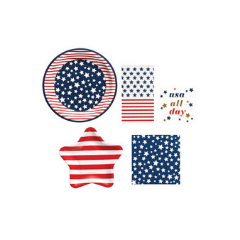 Americana Paper Plate Set, 72 Piece