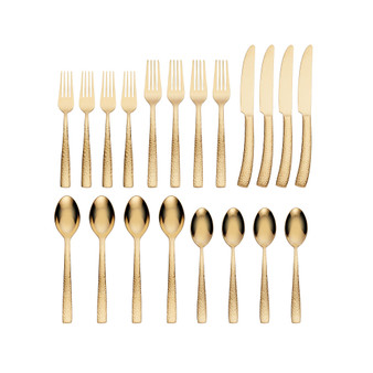 Argent Orfèvres Paris Hammered Gold 20-Pc. Flatware Set, Service for 4