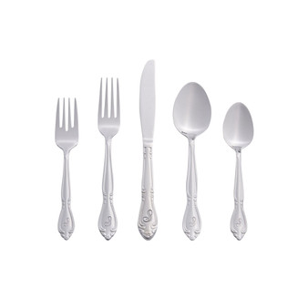Riverridge Rose 46 Piece Monogrammed Flatware Set - S, Service for 8