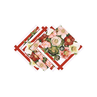 Vintage-Like Petals Set of 4 Napkins, 20" x 20"