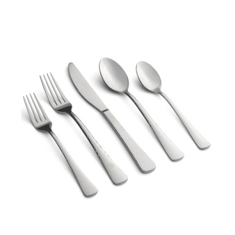Brody Mirror Hammered Flatware Set, 20 Piece