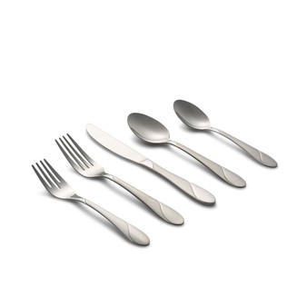 Swirl Sand 89-Piece Flatware Set, Service for 12