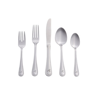 Riverridge Beaded 46 Piece Monogrammed Flatware Set - A, Service for 8