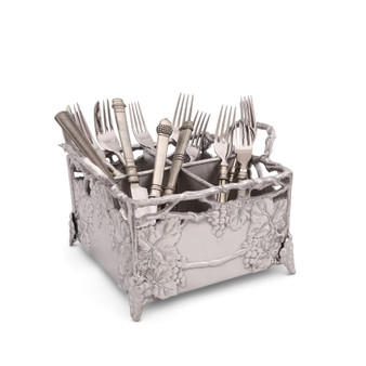 Designs Aluminum Grapevine Flatware Silverware Caddy
