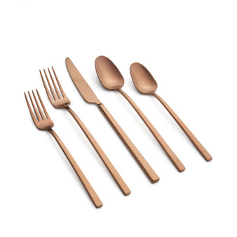 Damaris Copper Satin Flatware Set, 20 Piece