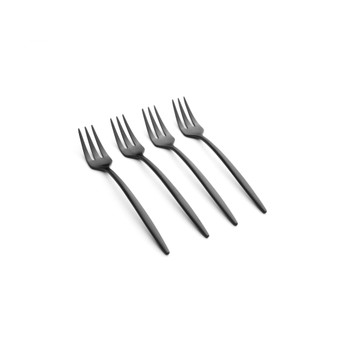 Gaze Black Satin Cocktail Forks Set, 4 Piece