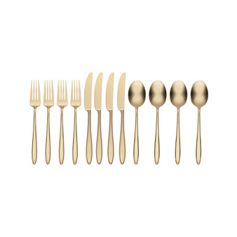 Ayla Champagne 12 Piece Flatware Set