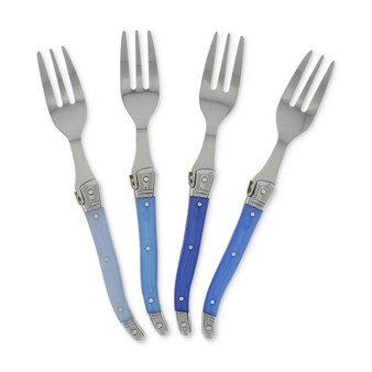 Laguiole Shades of Blue Cake Forks, Set of 4