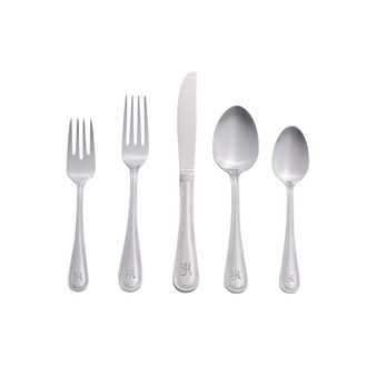 Riverridge Beaded 46 Piece Monogrammed Flatware Set - H, Service for 8