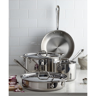 D3 Stainless Steel Cookware Set, Created for Macy's, 7 Piece