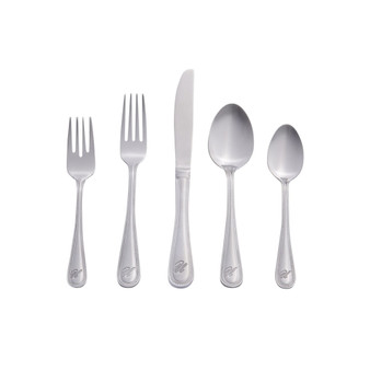 Riverridge Beaded 46 Piece Monogrammed Flatware Set - U, Service for 8