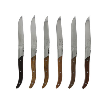 6 Wood Steak Knives