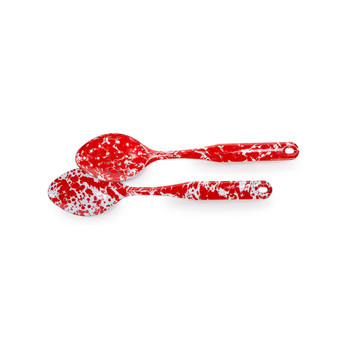 Red Swirl Enamelware Collection 2 Piece Spoon Set