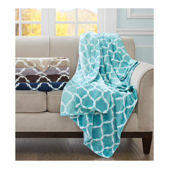 Geometric Plush Throw, 60" x  70"
