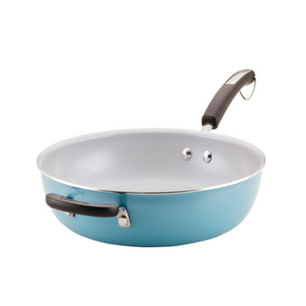 Ceramic Nonstick 12.5" Deep Frying Pan with Helper Handle