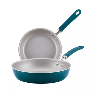 Create Delicious Aluminum Nonstick Skillet 9.5" and 11.75" Twin Pack
