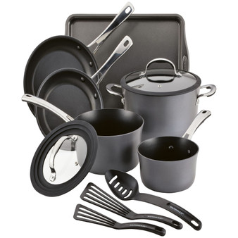 Cook + Create 11Pc Hard Anodized Nonstick Cookware Set
