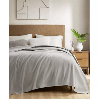 Andaz Solid Cotton Blanket, Full/Queen
