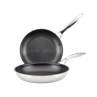SteelShield C-Series Tri-Ply Clad Nonstick Frying Pan Set, 2-Piece, Silver