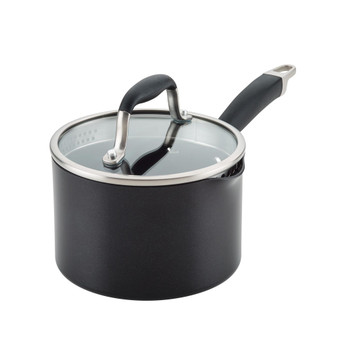 Advanced Home Hard-Anodized Nonstick Straining 2-Qt. Saucepan
