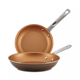 2-Pc. Porcelain Enamel Non-Stick Skillet Set