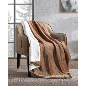 Signature Solid Ultra Soft Plush Fleece Reversible Throw, 60" X 50"