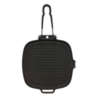French Cast Iron 9" Square Grill With Folding Handle