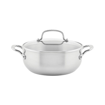 3-Ply Base Stainless Steel 4 Quart Induction Casserole with Lid