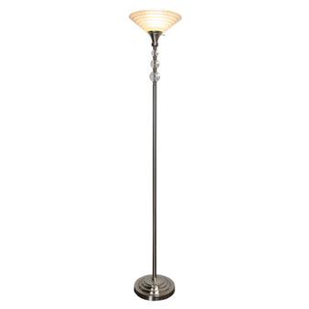 Alaris Orb Art Glass Polished Nickel Torchiere Floor Lamp