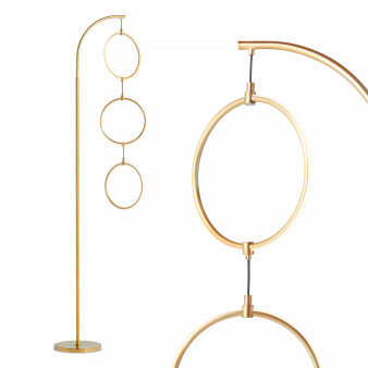 Nova LED RGB Floor Lamp - Color Changing 3 Ring-Style Light Pendants