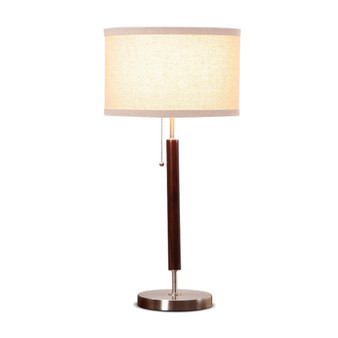 Carter LED Table Desk and Nightstand Lamp with Walnut Wood Finish
