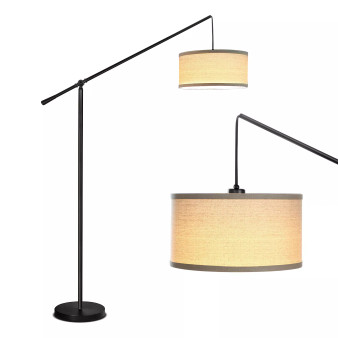 Hudson LED Arc Floor Lamp with Adjustable Height & Weighted Base