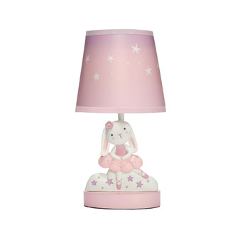 Tiny Dancer Bunny & Stars Pink Nursery Lamp with Shade & Bulb