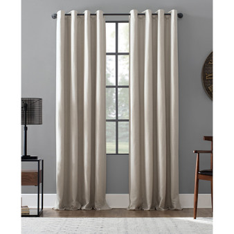 Linen Blend 52" x 84" Blackout Grommet Top Curtain