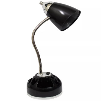 Limelight's Flossy Organizer Desk Lamp with Charging Outlet Lazy Susan Base