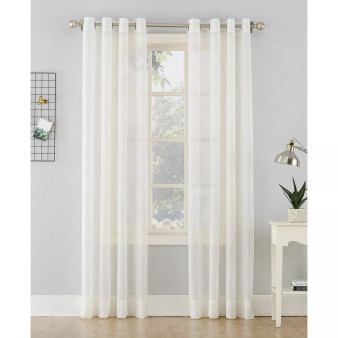51" x 63" Crushed Sheer Voile Grommet Top Curtain Panel