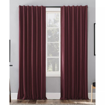 Evelina Faux Silk Beaded Thermal Blackout Valance, 50" x 17"